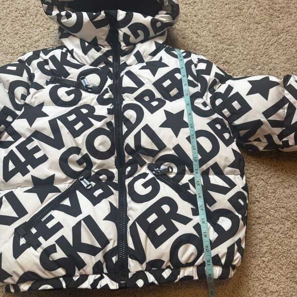 Goldbergh Carter Jacket White Black Logo Starski Porter Jacket Worn Once US 8 - Picture 8 of 9